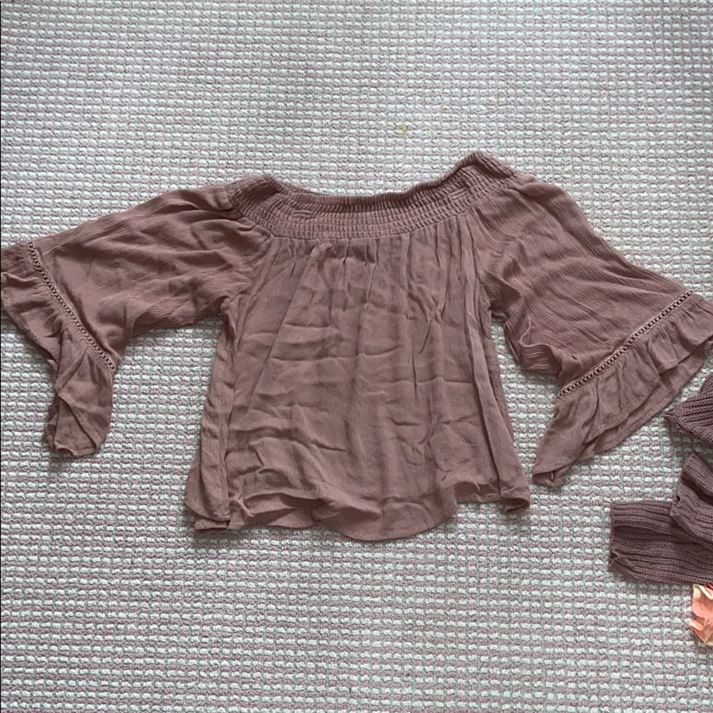 Pinkish off the shoulder top